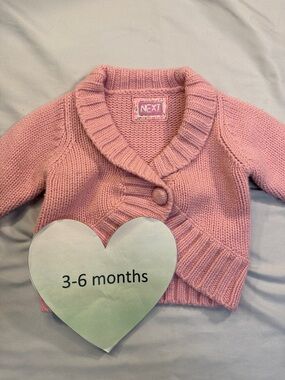 Next - Kids Pink Knit Sweater cardigan